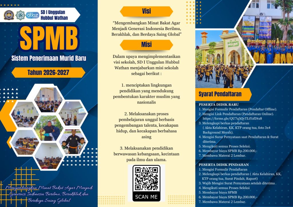 RESMI DI BUKA SPMB SD I HUBBUL WATHAN TAHUN AJARAN 2026-2027